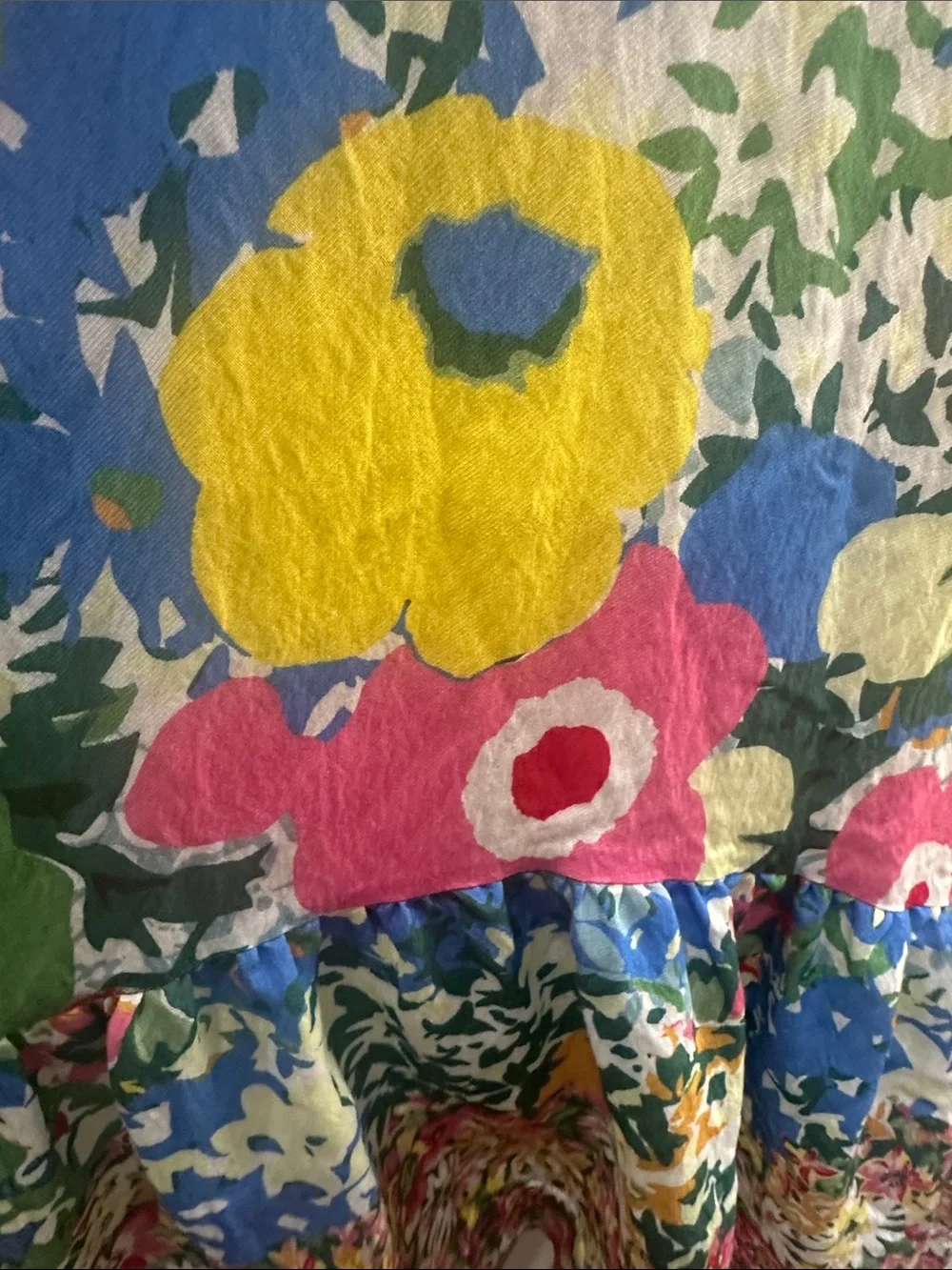 Anthropologie One-Shoulder Floral Maxi Dress in Pink, Yellow, Blue, Green